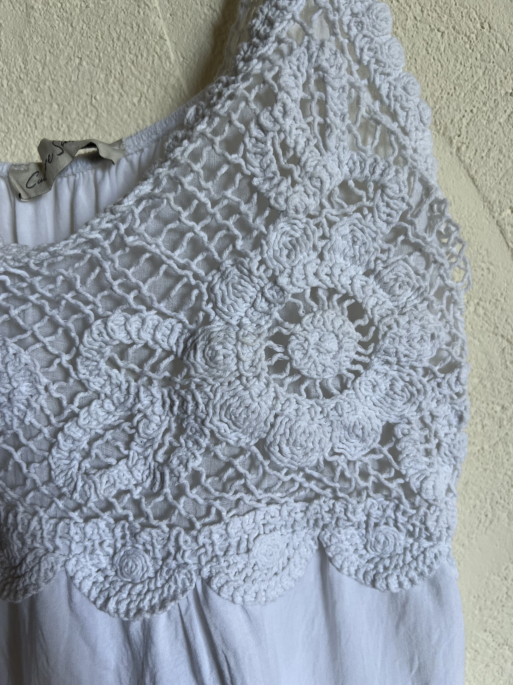 😍 White Bohemian Crochet Dress Culture Sud – One Size – Made in Italy – photo 4